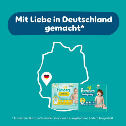 Pampers Harmonie Nappies Size 1, 180 Nappies, 2 kg - 5 kg, Gentle Skin Protection with 100% Pampers Protection