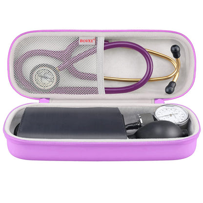 BOVKE Stethoskop Tasche für 3M Littmann Classic III, Lightweight II S.E, Kardiologie IV, MDF Acoustica Lightweight Stethoskope - Extra Tasche passend für Schwesternzubehör für die, Weiß Rosegold