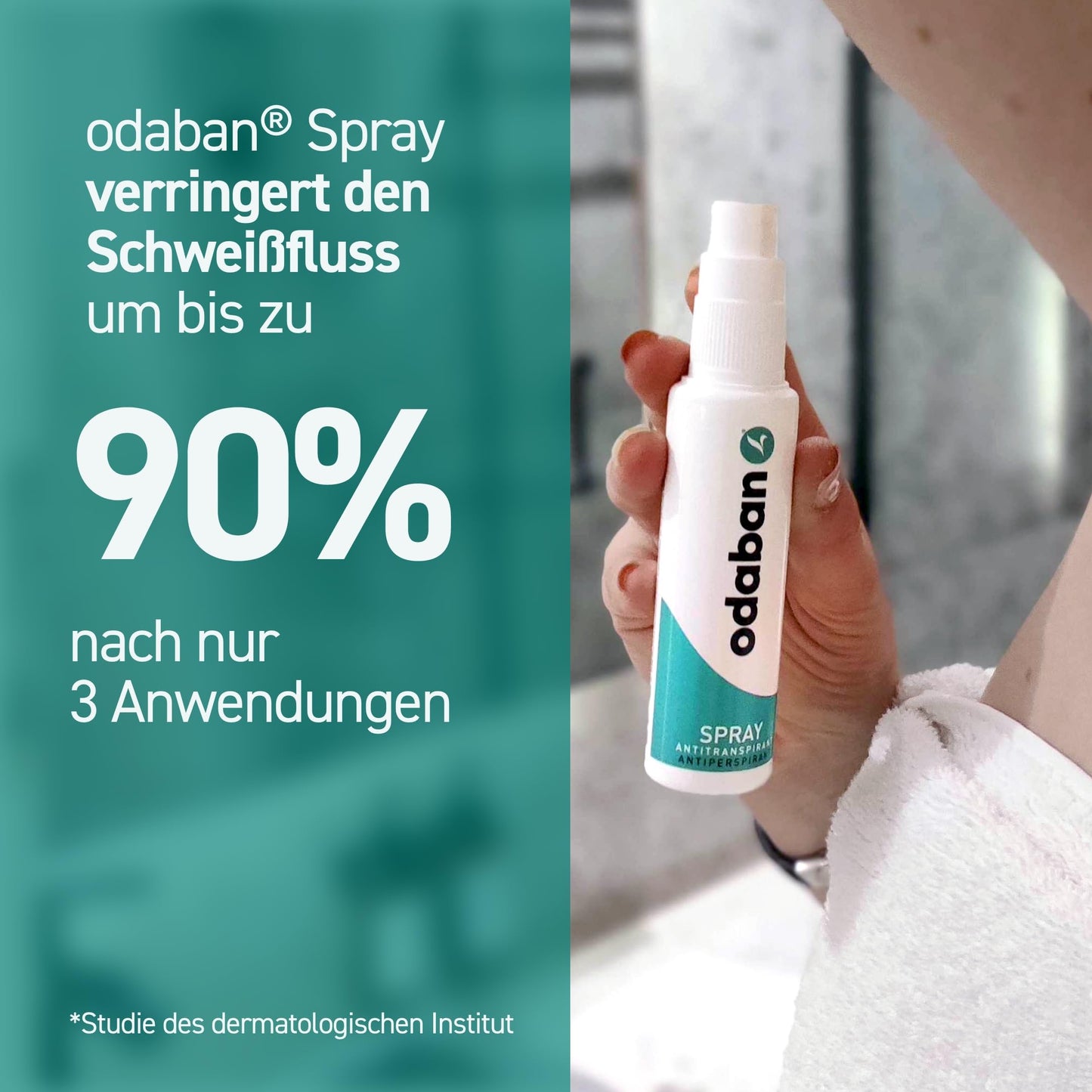 ODABAN Antitranspirant Deo Spray gegen starkes Schwitzen I Anti Schweiß Deo bei Hyperhidrose, Schwitzen am Kopf, schwitzige Hände I Anti transpirant für Männer & Frauen mit Langzeitschutz 30ml