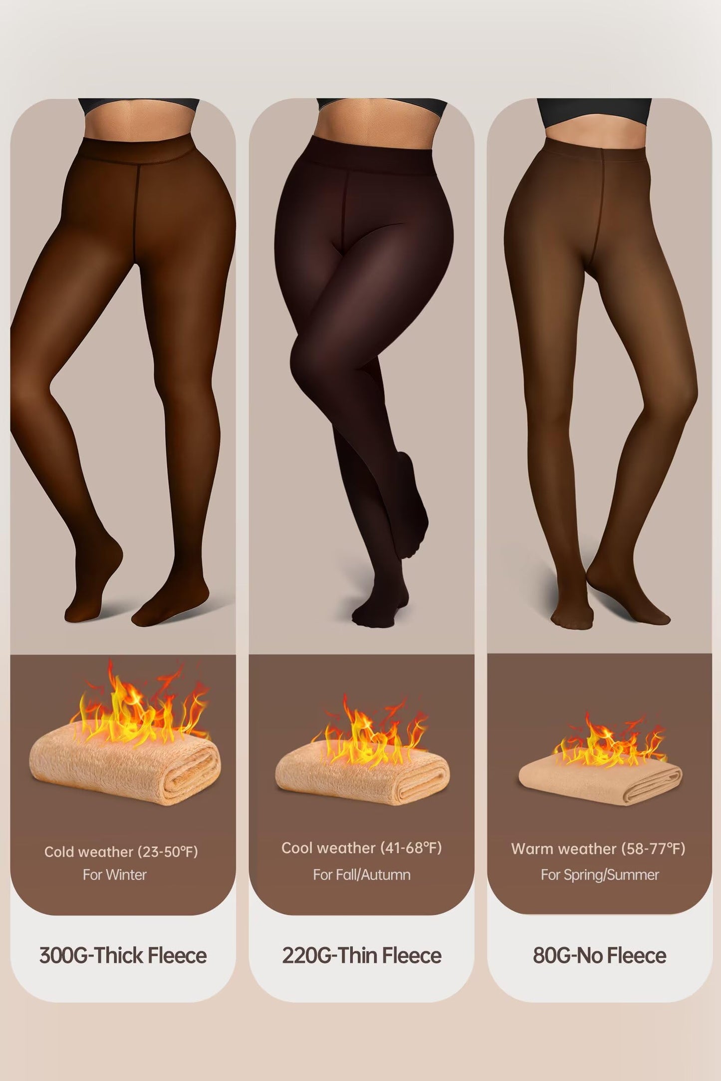 Vertvie Thermal Tights Women's Lined Fleece Tights Winter Thick Thermal Trump Trousers Warm Winter Tights Leggings Plush Tights