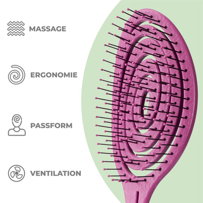 Ninabella Hair Brush without Pulling - Brush for Men and Women - Detangler Brush Also for Curls & Long Hair - Detangling Brush Hair Brushes - Black