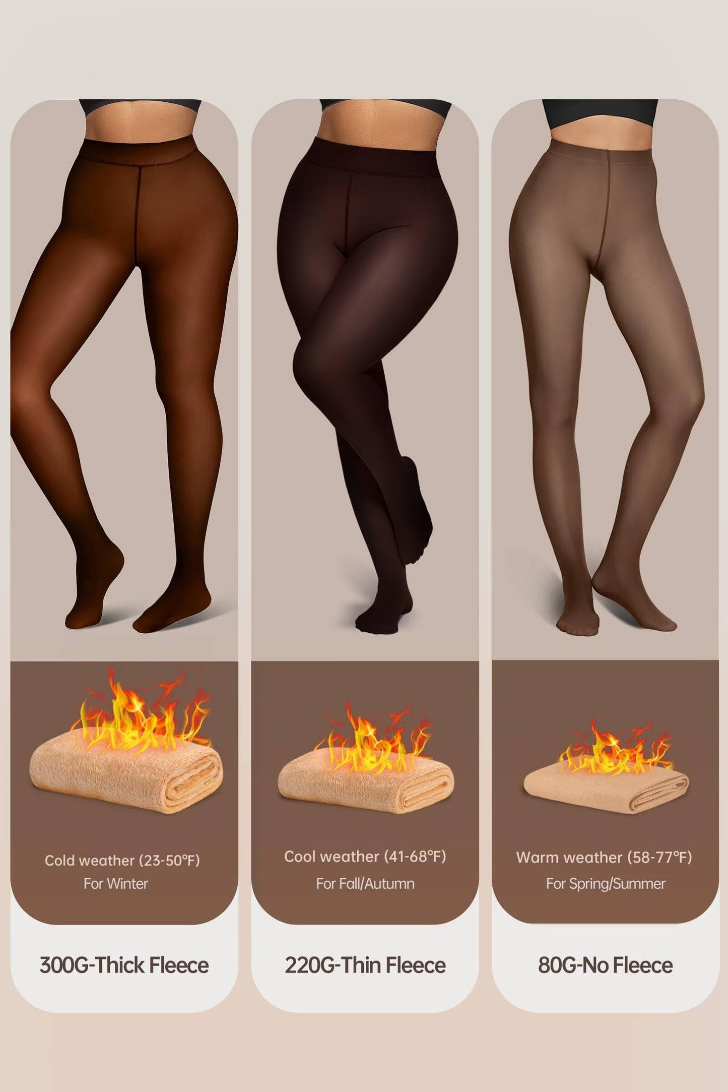 Vertvie Thermal Tights Women's Lined Fleece Tights Winter Thick Thermal Trump Trousers Warm Winter Tights Leggings Plush Tights