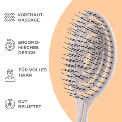 Ninabella Hair Brush without Pulling - Brush for Men and Women - Detangler Brush Also for Curls & Long Hair - Detangling Brush Hair Brushes - Black