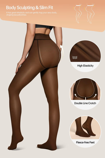 Vertvie Thermal Tights Women's Lined Fleece Tights Winter Thick Thermal Trump Trousers Warm Winter Tights Leggings Plush Tights