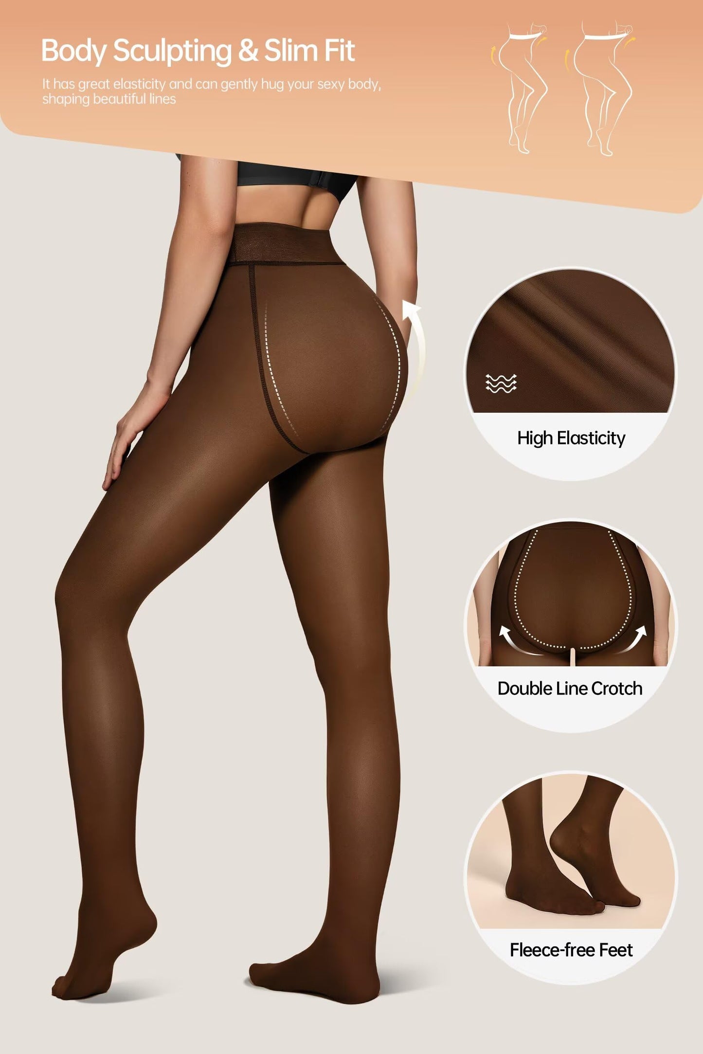 Vertvie Thermal Tights Women's Lined Fleece Tights Winter Thick Thermal Trump Trousers Warm Winter Tights Leggings Plush Tights