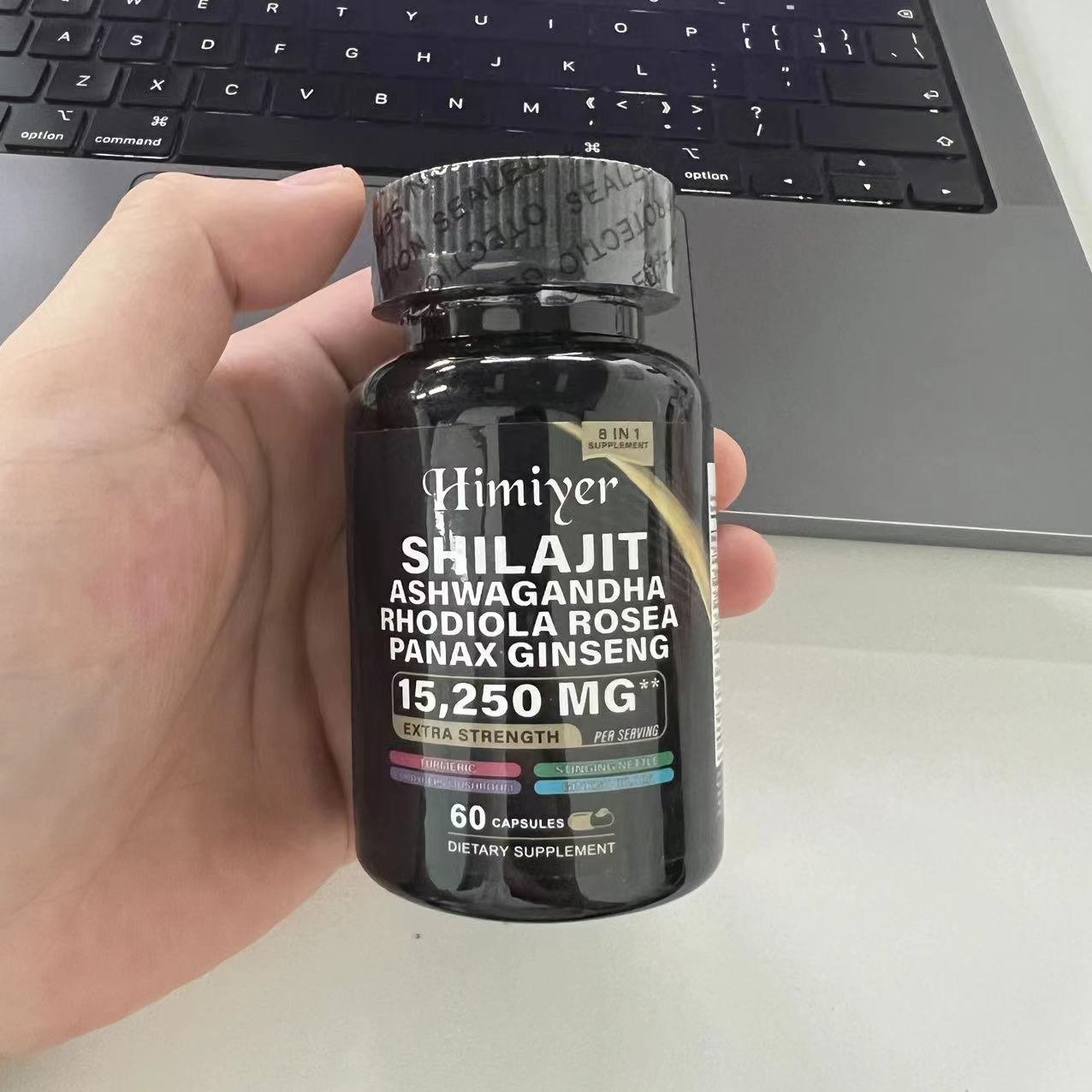 Shilajit 9000 Panax Ginseng 1500MG Ashwagandha 2000MG Rhodiola Rosea 999MG, Turmeric 500MG, Gingko Biloba 500MG, Stinging Nettle 250MG, Cordyceps Mushroom 500MG  60 Caps