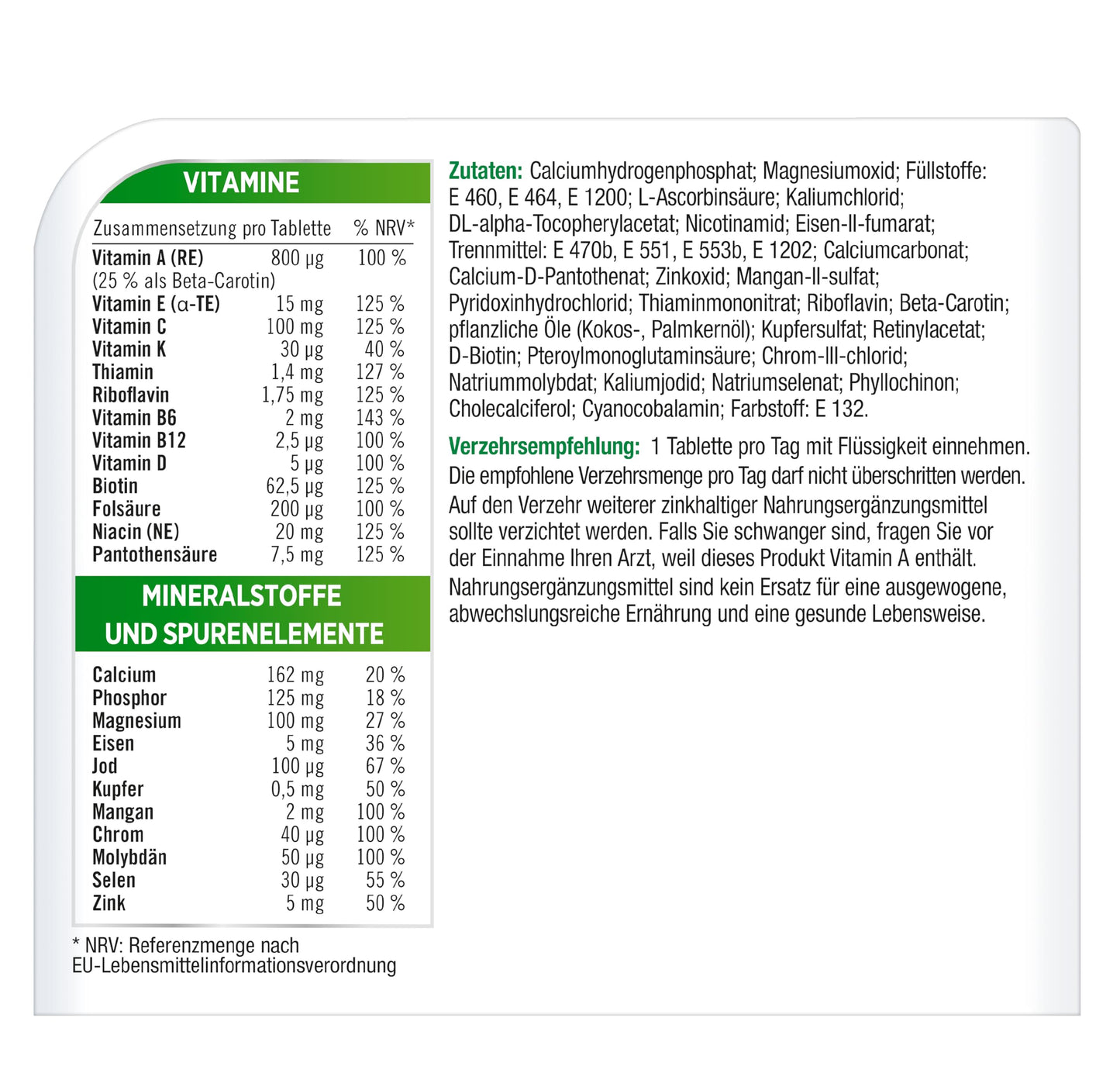 Centrum From A to Zinc Multivitamin - Multivitamin Tablets with Vitamin A-Z as a High-Quality Dietary Supplement for Daily Complete Supply - Vitamins, Minerals, Trace Elements - Pack of 180