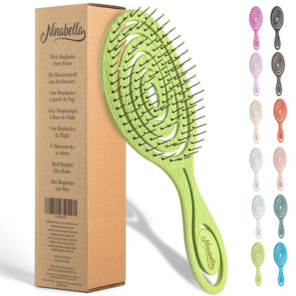 Ninabella Hair Brush without Pulling - Brush for Men and Women - Detangler Brush Also for Curls & Long Hair - Detangling Brush Hair Brushes - Black