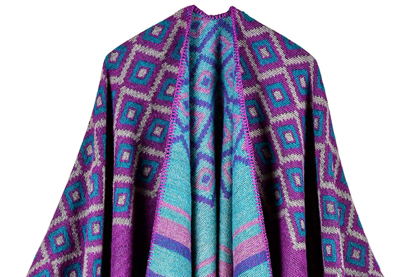 Shmily Girl Poncho Damen Strick Poncho Winter Warm Elegant Poncho Decke Poncho Cape Mantel Übergroße Poncho Schal Frauen