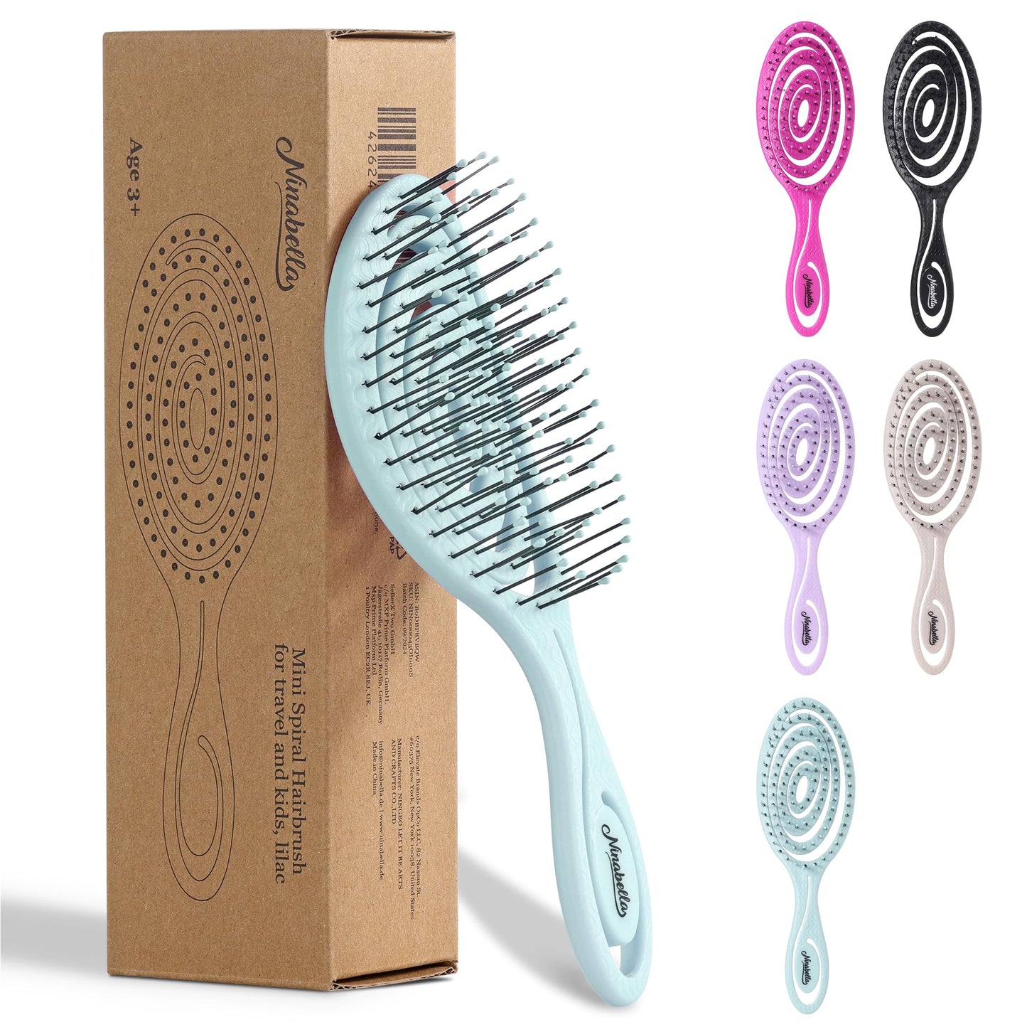 Ninabella Hair Brush without Pulling - Brush for Men and Women - Detangler Brush Also for Curls & Long Hair - Detangling Brush Hair Brushes - Black