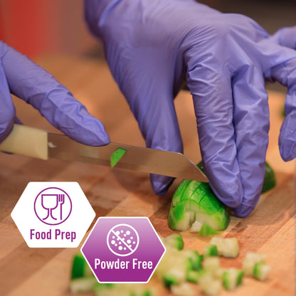 MedPride Powder-Free Nitrile Exam Gloves, Iris Blue, Medium, Box/100