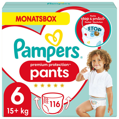 Pampers Premium Protection Pants Size 5, 144 Nappies, 11 kg - 17 kg, with 360° Fit and 2 x Wider Cuffs than Before for Our Best Comfort and Protection