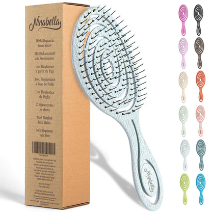 Ninabella Hair Brush without Pulling - Brush for Men and Women - Detangler Brush Also for Curls & Long Hair - Detangling Brush Hair Brushes - Black