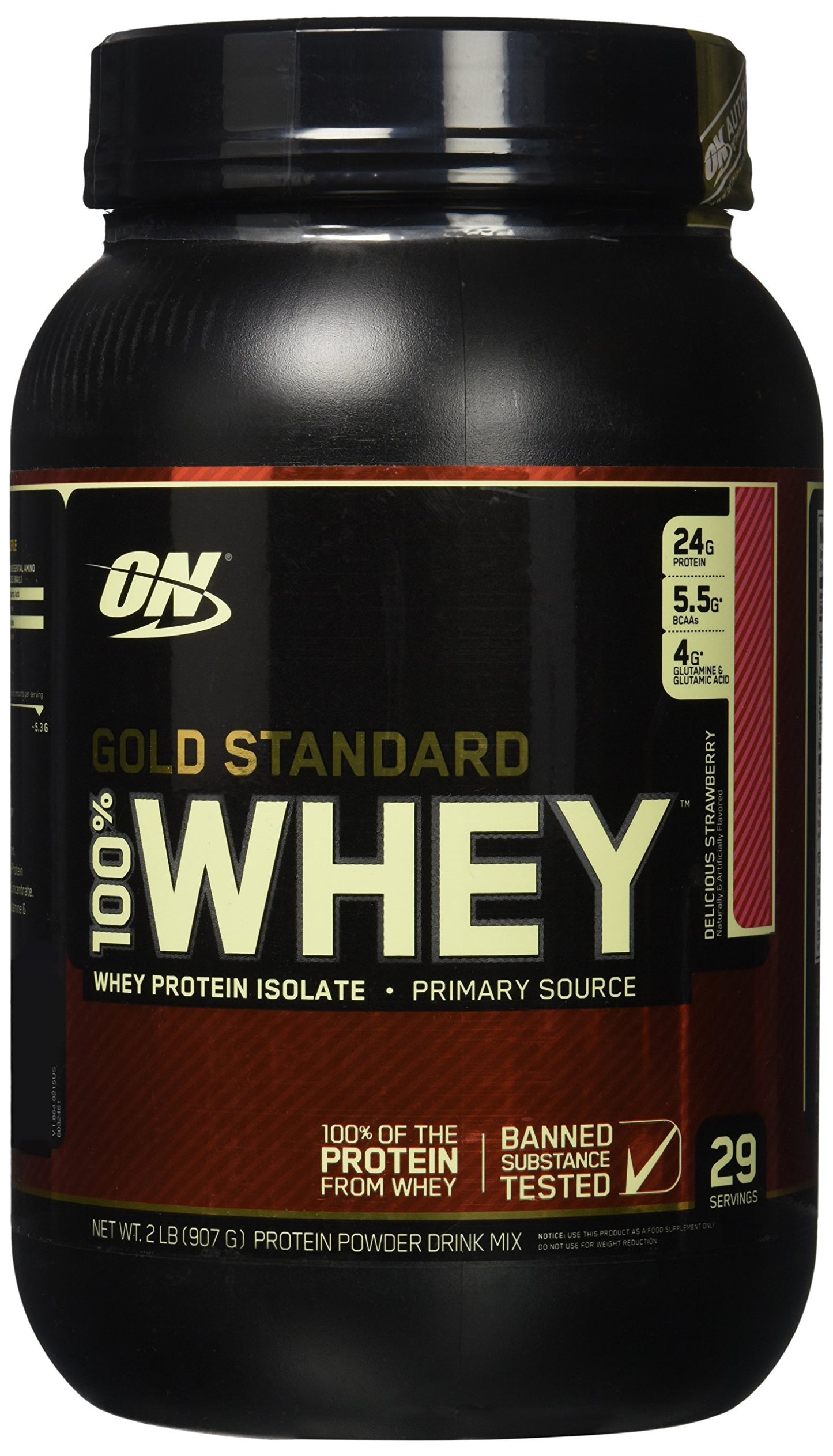Optimum Nutrition Gold Standard 100% Whey, Proteinpulver, Geschmack Delicious Strawberry, 900g, 30 Portionen