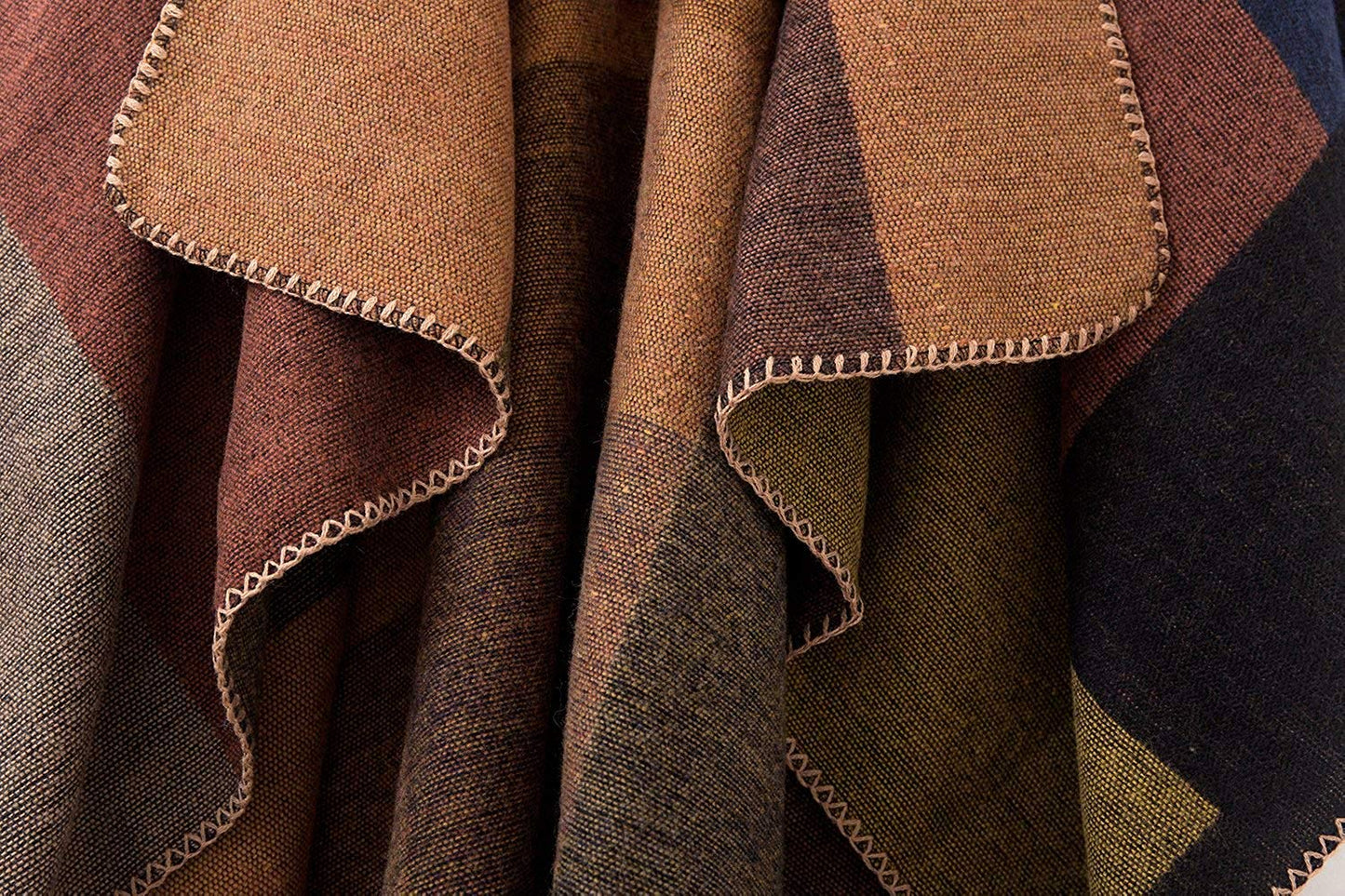 Shmily Girl Poncho Damen Strick Poncho Winter Warm Elegant Poncho Decke Poncho Cape Mantel Übergroße Poncho Schal Frauen