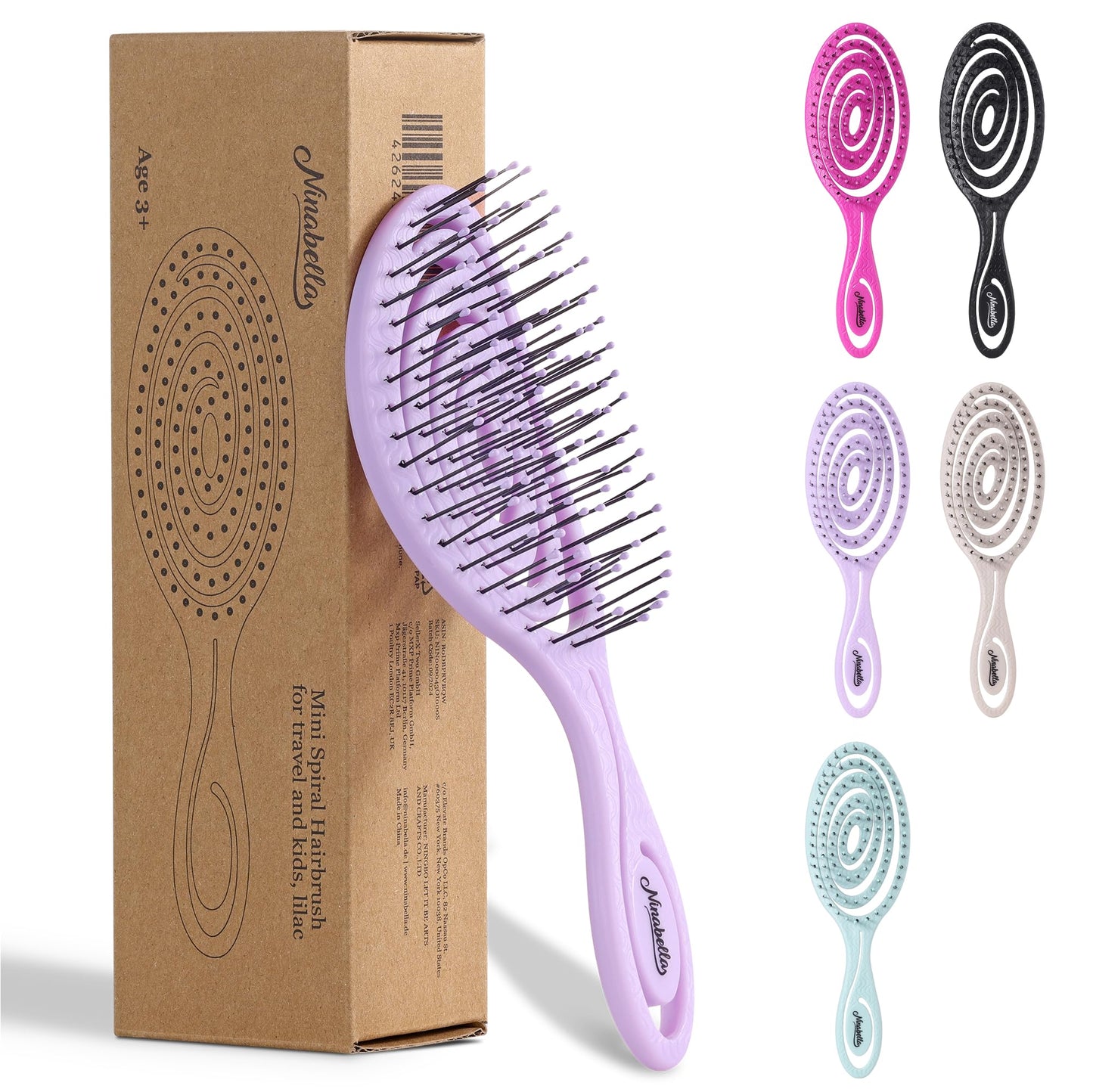 Ninabella Hair Brush without Pulling - Brush for Men and Women - Detangler Brush Also for Curls & Long Hair - Detangling Brush Hair Brushes - Black