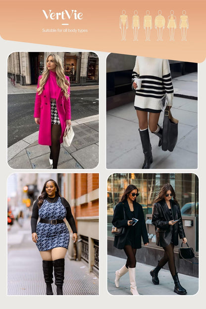 Vertvie Thermal Tights Women's Lined Fleece Tights Winter Thick Thermal Trump Trousers Warm Winter Tights Leggings Plush Tights