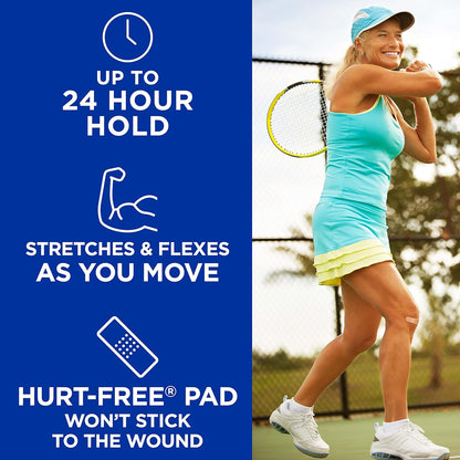 Band-Aid Brand Sterile Flexible Fabric Adhesive Bandages, Comfortable Flexible Protection & Wound Care for Minor Cuts & Scrapes, Pad Designed to Cushion Painful Wounds, One Size, 100 ct