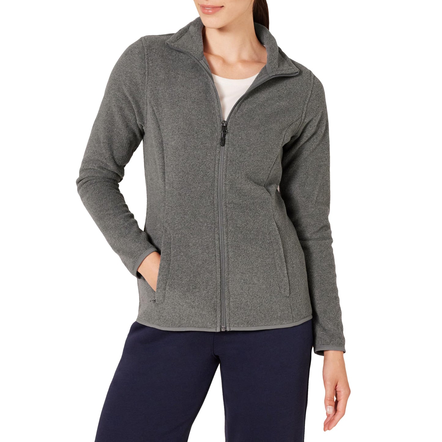 Amazon Essentials Ladies Zip Up Fleece Jacket Classic Fit Knitted Fleece (Available in Plus Sizes)