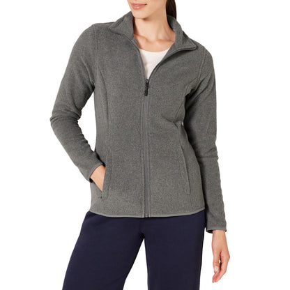 Amazon Essentials Ladies Zip Up Fleece Jacket Classic Fit Knitted Fleece (Available in Plus Sizes)