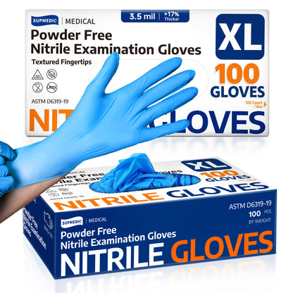 Medical Soft Max™ Nitrile Exam Gloves, 100 Count Latex-Free Powder-Free Non-Sterile Food Safe Disposable Glove, Blue