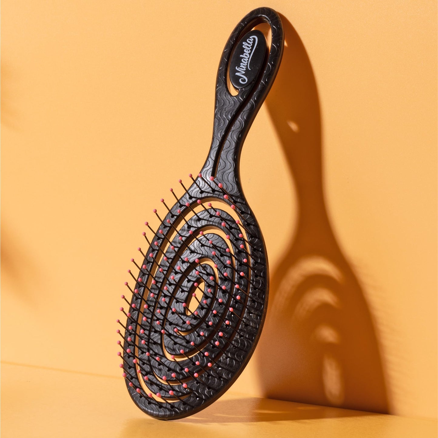 Ninabella Hair Brush without Pulling - Brush for Men and Women - Detangler Brush Also for Curls & Long Hair - Detangling Brush Hair Brushes - Black