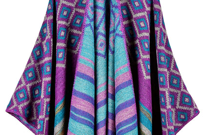 Shmily Girl Poncho Damen Strick Poncho Winter Warm Elegant Poncho Decke Poncho Cape Mantel Übergroße Poncho Schal Frauen