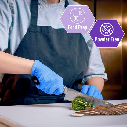 MED PRIDE Disposable Powder Free Non Latex Single Use Medical Exam Gloves, Nitrile Vinyl Blend for Cleaning and Food Handling (Small 100)