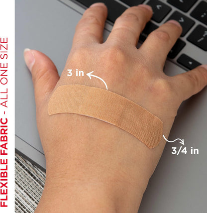 Band-Aid Brand Sterile Flexible Fabric Adhesive Bandages, Comfortable Flexible Protection & Wound Care for Minor Cuts & Scrapes, Pad Designed to Cushion Painful Wounds, One Size, 100 ct