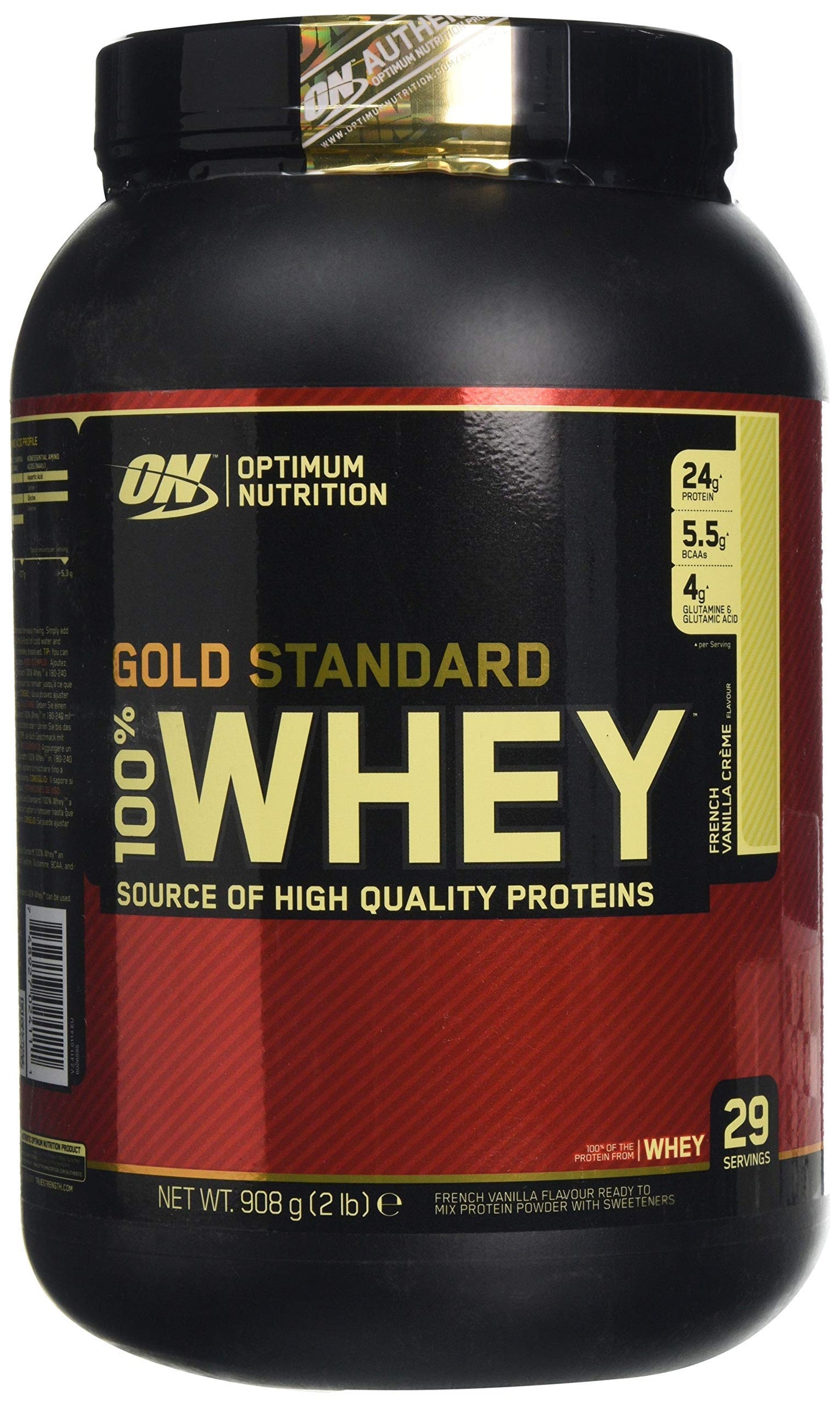 Optimum Nutrition Gold Standard 100% Whey, Proteinpulver, Geschmack Delicious Strawberry, 900g, 30 Portionen