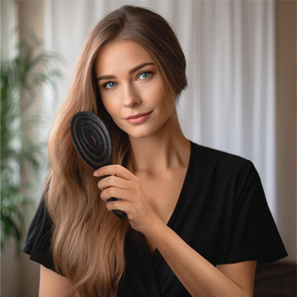 Ninabella Hair Brush without Pulling - Brush for Men and Women - Detangler Brush Also for Curls & Long Hair - Detangling Brush Hair Brushes - Black