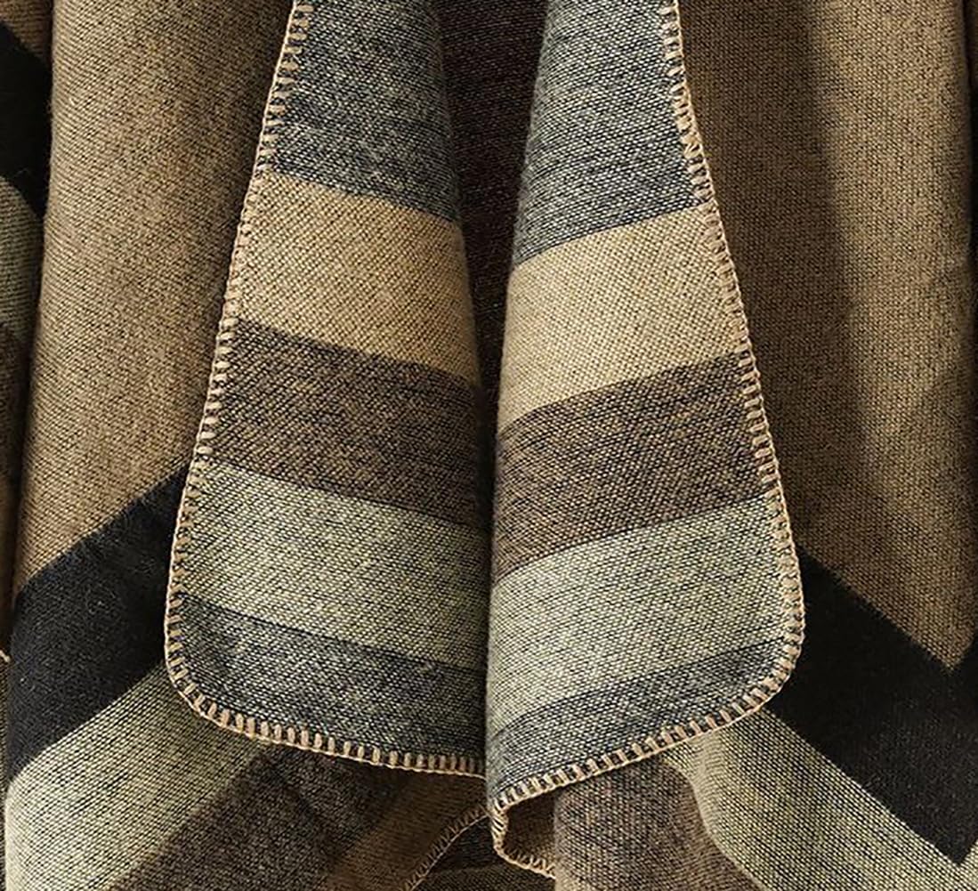 Shmily Girl Poncho Damen Strick Poncho Winter Warm Elegant Poncho Decke Poncho Cape Mantel Übergroße Poncho Schal Frauen