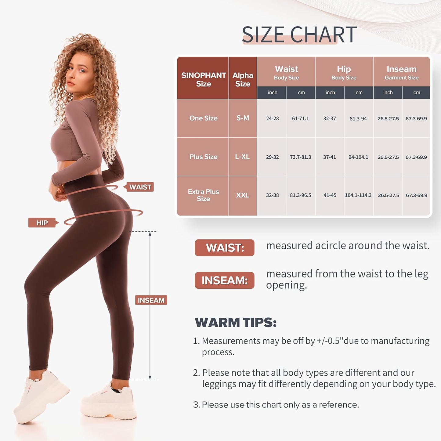 SINOPHANT Women's High Waist Opaque Leggings with Abdominal Control for Sports Yoga Gym