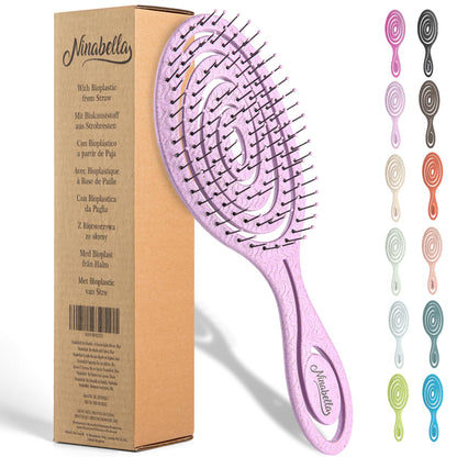 Ninabella Hair Brush without Pulling - Brush for Men and Women - Detangler Brush Also for Curls & Long Hair - Detangling Brush Hair Brushes - Black