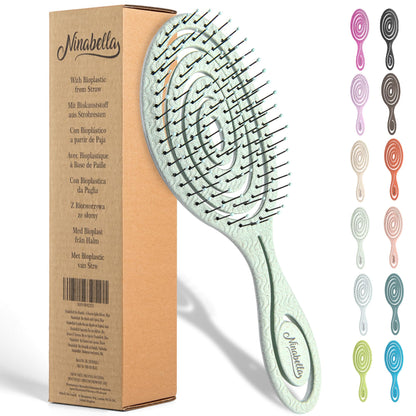 Ninabella Hair Brush without Pulling - Brush for Men and Women - Detangler Brush Also for Curls & Long Hair - Detangling Brush Hair Brushes - Black
