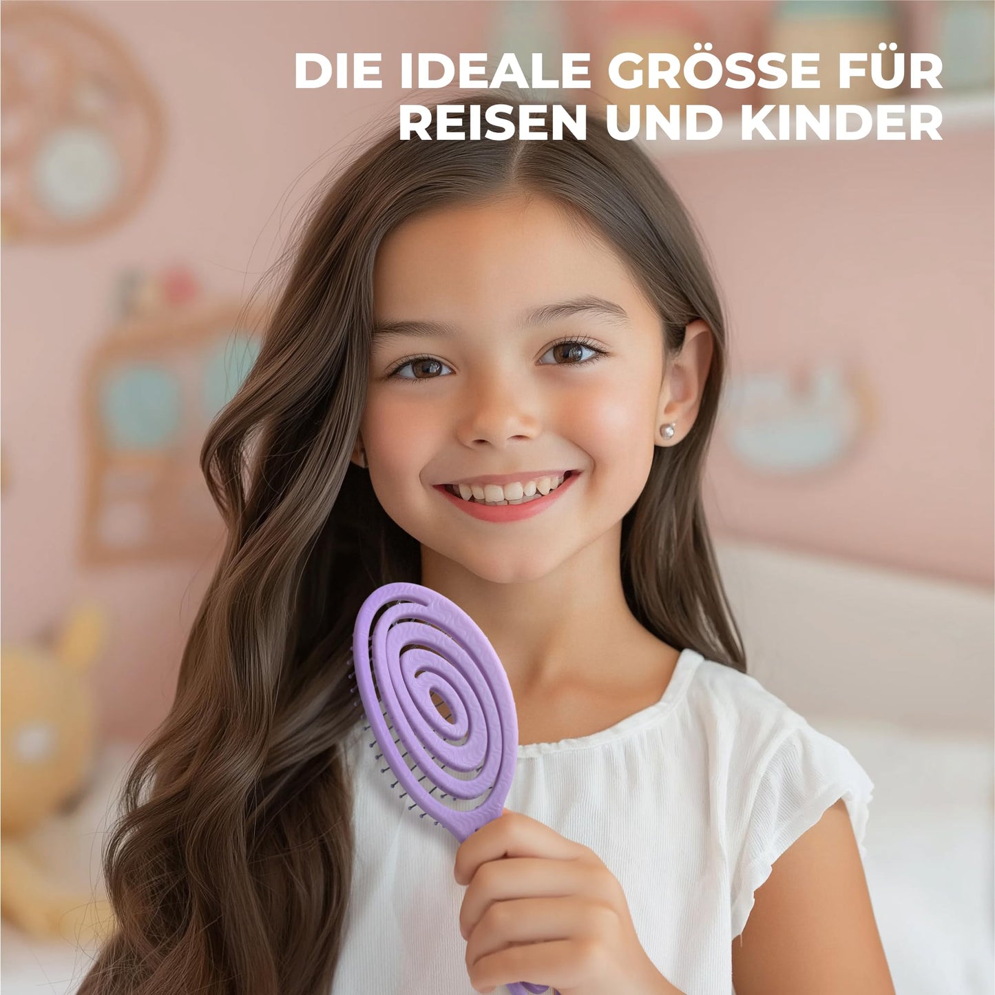 Ninabella Hair Brush without Pulling - Brush for Men and Women - Detangler Brush Also for Curls & Long Hair - Detangling Brush Hair Brushes - Black