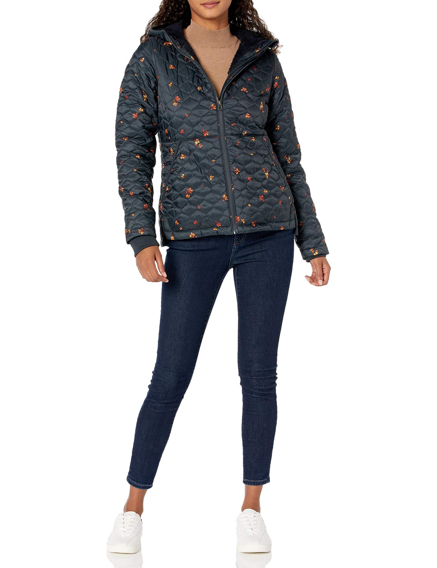 Amazon Essentials Women's Lightweight Quilted Water-Repellent Quilted Jacket with Sherpa Lining and Full Zip