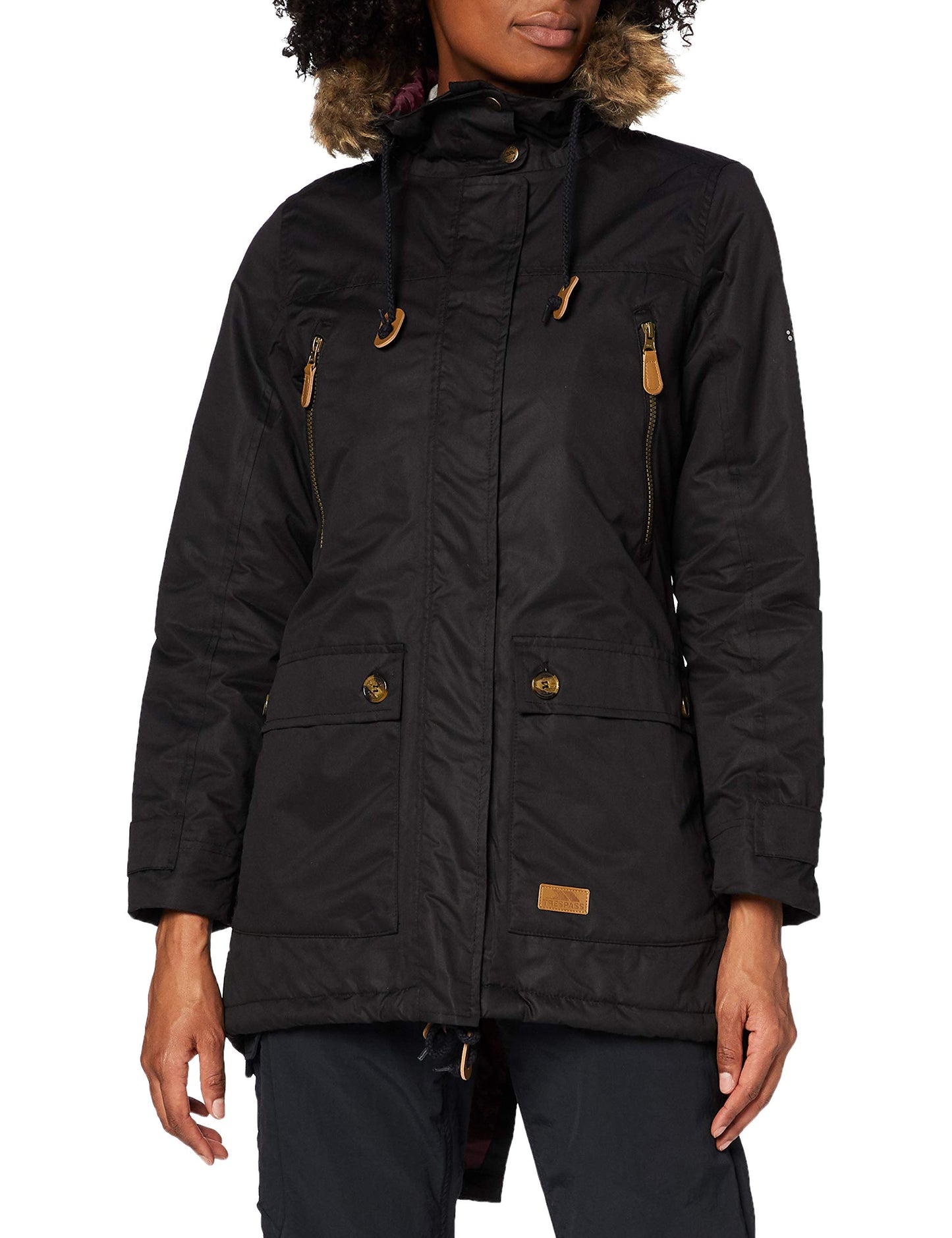 Trespass Clea Women's Jacket, Waterproof with Roll-Up Hood