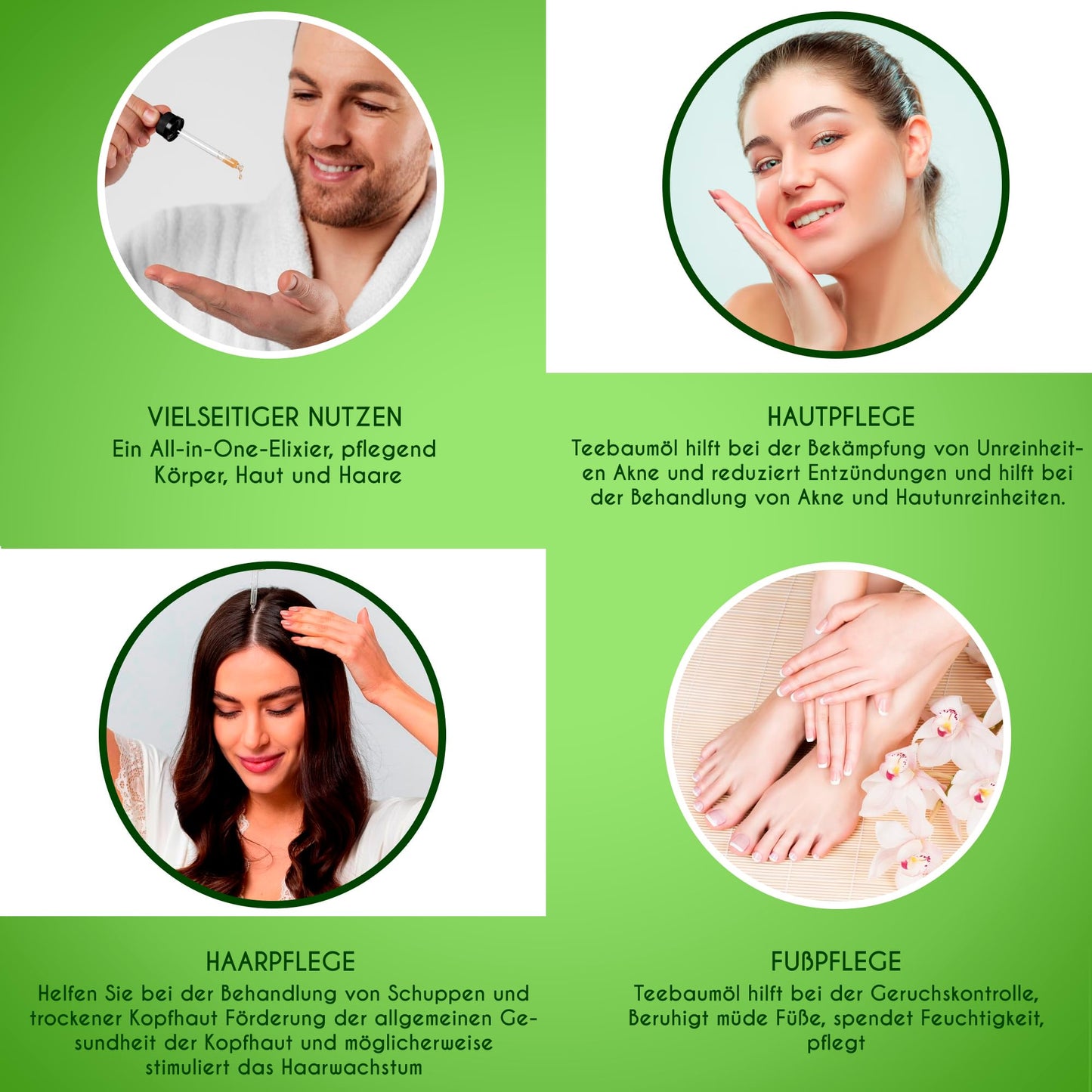 Kanzy Teebaumöl Bio Naturrein 60ml mit Pipette Kaltgepresst Tea Tree Oil für Gesicht (60ml)