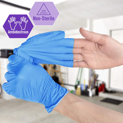 MED PRIDE Disposable Powder Free Non Latex Single Use Medical Exam Gloves, Nitrile Vinyl Blend for Cleaning and Food Handling (Small 100)