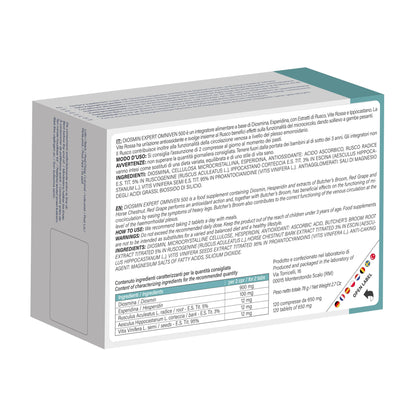 DuLàc, Diosmin Expert Omniven 500, Dietary Supplement with Diosmin and Hesperidin, for Heavy and Swollen Legs, Promotes Microcirculation, Made in Italy, 80 Tablets