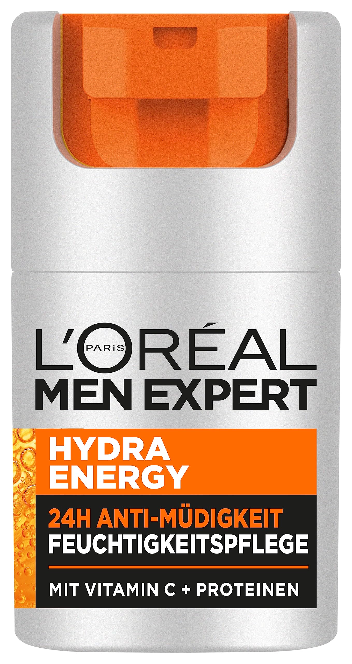 L'Oréal Men Expert Pflegeset gegen müde Haut für Männer, Geschenkset mit Waschgel und Gesichtscreme 24H Anti-Müdigkeit, Geschenke für Herren mit Vitamin C, Hydra Energy, 1 x 100 ml, 1 x 50 ml