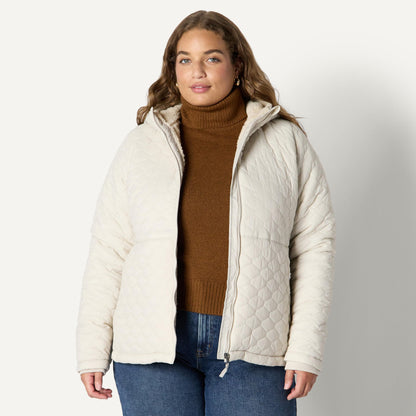 Amazon Essentials Women's Lightweight Quilted Water-Repellent Quilted Jacket with Sherpa Lining and Full Zip