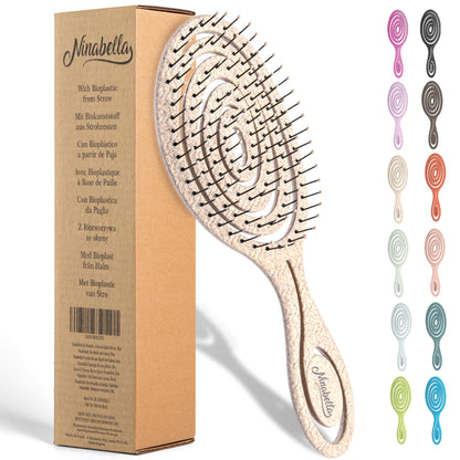 Ninabella Hair Brush without Pulling - Brush for Men and Women - Detangler Brush Also for Curls & Long Hair - Detangling Brush Hair Brushes - Black