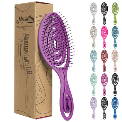 Ninabella Hair Brush without Pulling - Brush for Men and Women - Detangler Brush Also for Curls & Long Hair - Detangling Brush Hair Brushes - Black