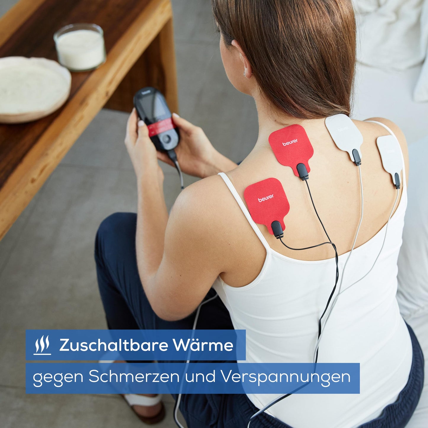 Beurer EM 89 Digital TENS/EMS Gerät mit Wärmefunktion, 4-in-1 Funktion zur Schmerztherapie, Muskelstimulation, Massage und Wärmetherapie, 4 getrennt regelbare Kanäle, 8 Elektroden & Akku