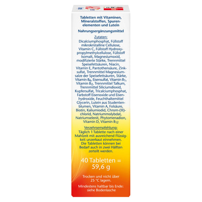 Doppelherz A-Z Complete DEPOT Long-Term Vitamins - 23 Vitamins, Minerals & Trace Elements Plus Lutein - 40 Preventive Tablets