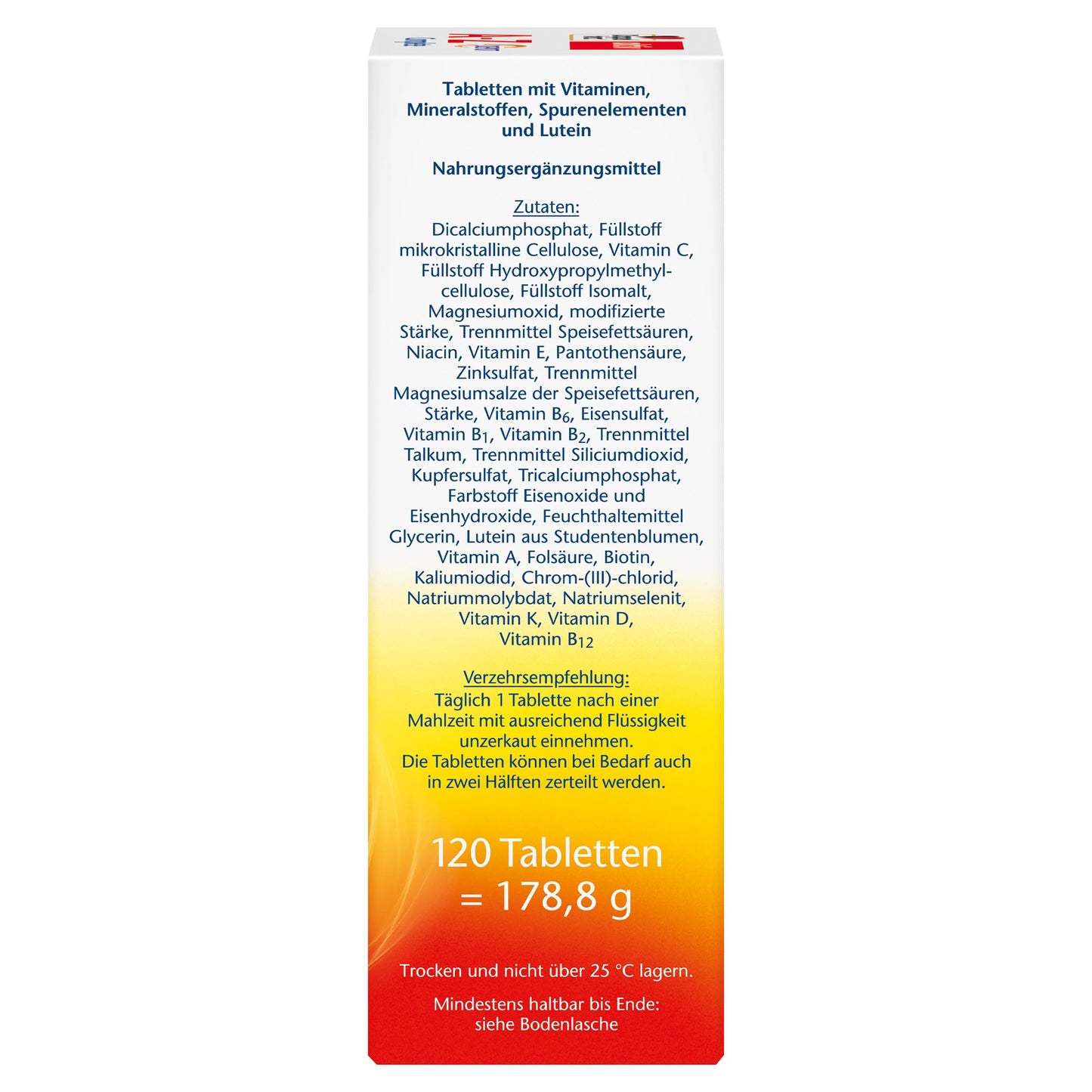 Doppelherz A-Z Complete DEPOT Long-Term Vitamins - 23 Vitamins, Minerals & Trace Elements Plus Lutein - 40 Preventive Tablets