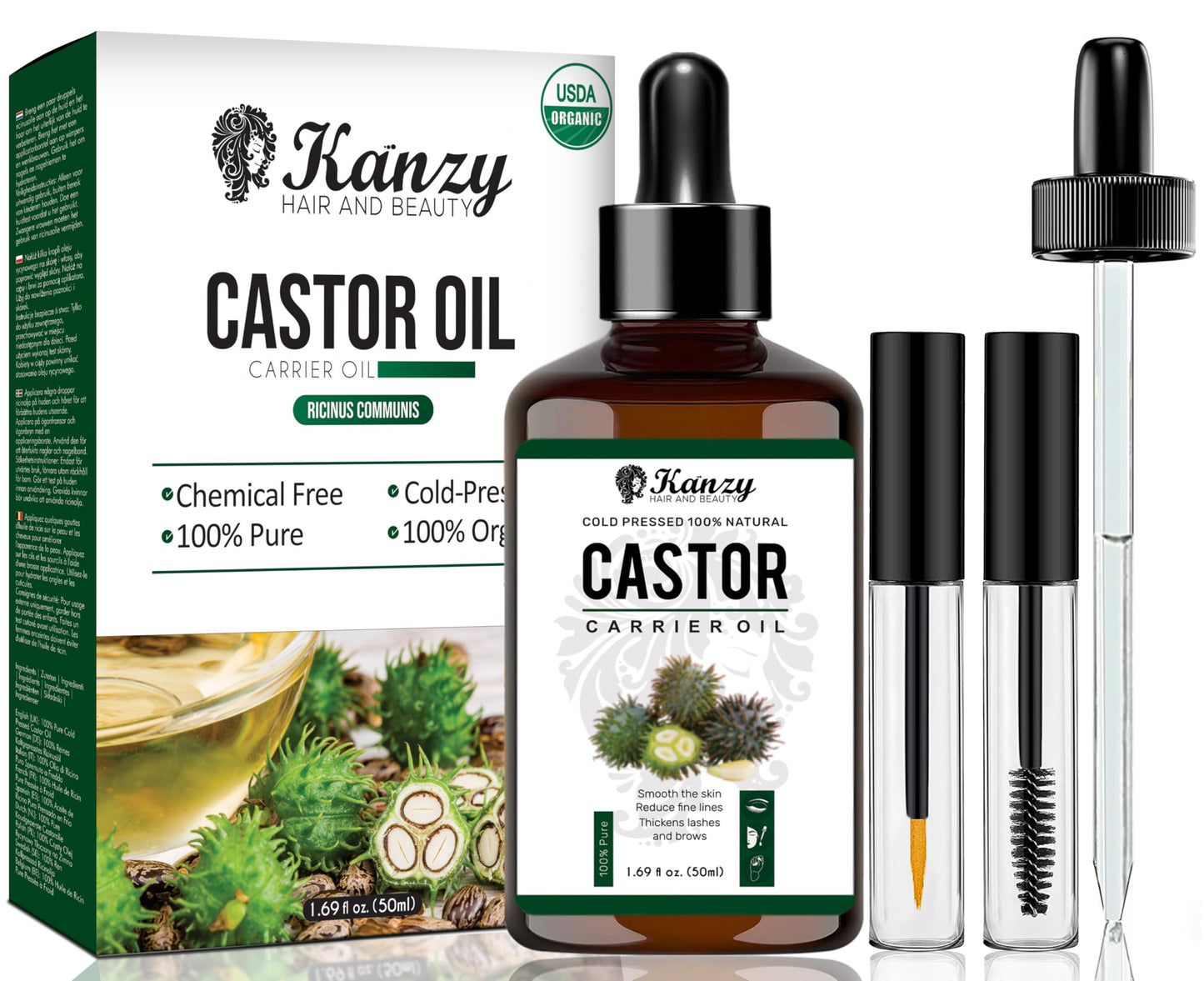 Kanzy Teebaumöl Bio Naturrein 60ml mit Pipette Kaltgepresst Tea Tree Oil für Gesicht (60ml)