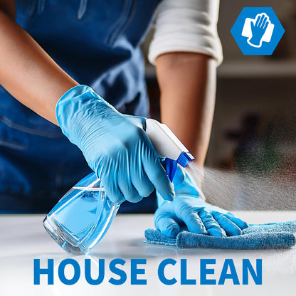 Medical Nitrile Exam Gloves, 4.5 Mil 100 Pcs, Powder-Free Latex-Free Food-Safe Cooking Cleaning Disposable Glove, Blue